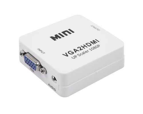 Конвертер VGA + Стерео 3.5мм на HDMI пластик бел. Rexant 17-6930