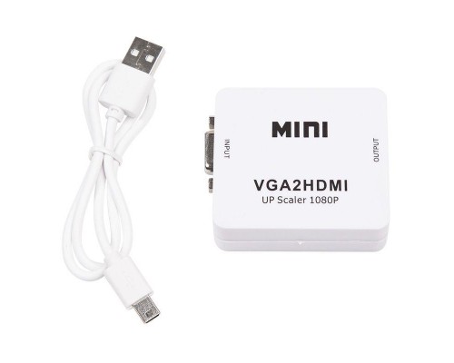 Конвертер VGA + Стерео 3.5мм на HDMI пластик бел. Rexant 17-6930