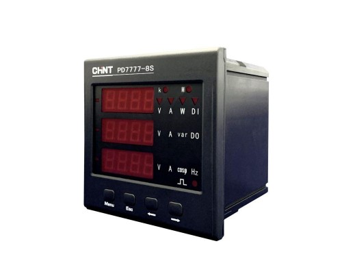 Прибор измерительный многофункциональный PD7777-8S4 380В 5А 3ф 120х120 светодиод. дисплей RS485 CHINT 765098