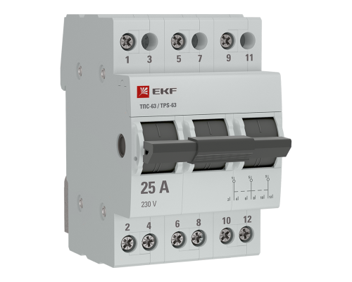 Переключатель трехпозиционный ТПС-63 3P 25А PROxima EKF TPS325