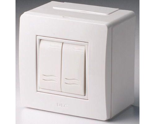 Коробка с выключателем 2-кл. 2мод. ОП Brava 10А IP20 PDD-N60 бел. DKC 10001