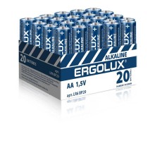 Элемент питания алкалиновый AA/LR6 1.5В Alkaline BP-20 ПРОМО (уп.20шт) Ergolux 14675