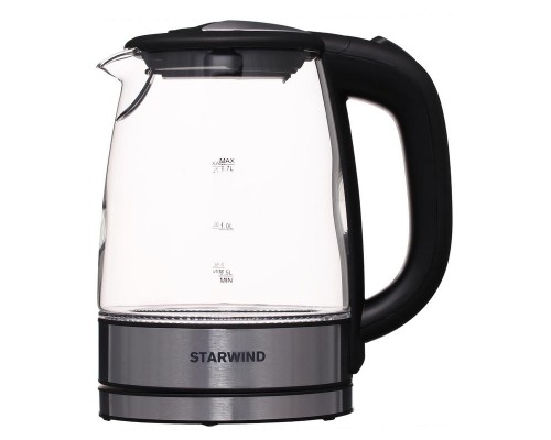 Чайник электрический SKG5210 1.7л 2200Вт черн./серебр. (корпус стекло) STARWIND 1152548