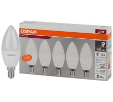 Лампа светодиодная LED Value LVCLB60 7SW/865 7Вт свеча матовая E14 230В 2х5 RU (уп.5шт) OSRAM 4058075577985