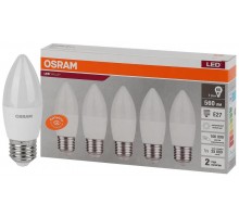 Лампа светодиодная LED Value LVCLB60 7SW/840 7Вт свеча матовая E27 230В 2х5 RU (уп.5шт) OSRAM 4058075578043