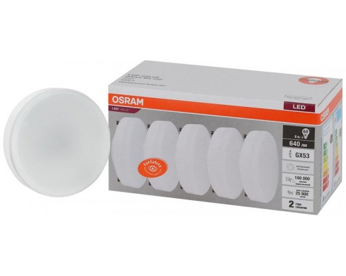 Лампа светодиодная LED Value LVGX5360 8SW/840 8Вт GX53 230В 2х5 RU (уп.5шт) OSRAM 4058075584266