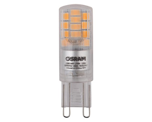 Лампа светодиодная LED STAR PIN30 2.6W/827 (замена 30Вт) 2.6Вт 2700К тепл. бел. G9 320лм 220-240В прозр. пласт. OSRAM 4058075056688