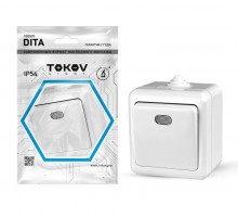 Выключатель 1-кл. ОП Dita IP54 10А 250В с индикацией бел. TOKOV LIGHT TKL-DT-V1I-C01-IP54