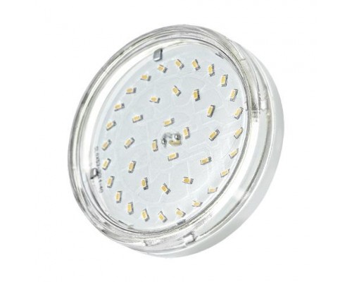 Лампа светодиодная PLED-ECO 6Вт таблетка прозрачная 3000К тепл. бел. GX53 510лм 230В JazzWay 2851970