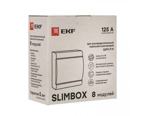 Щит ЩРН-П-8 "SlimBox" IP41 бел. дверца PROxima EKF sb-n-8w