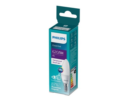 Лампа светодиодная ESS LEDCandle 6Вт B35FR 620лм E14 840 PHILIPS 929002971107