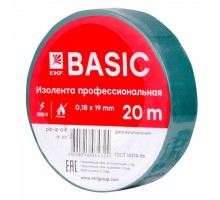 Изолента класс А 0.18х19мм (рул.20м) зел. EKF plc-iz-a-g