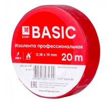 Изолента класс А 0.18х19мм (рул.20м) красн. EKF plc-iz-a-r