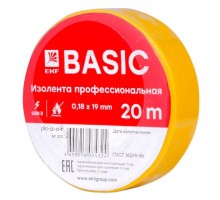 Изолента класс А 0.18х19мм (рул.20м) желт. EKF plc-iz-a-y