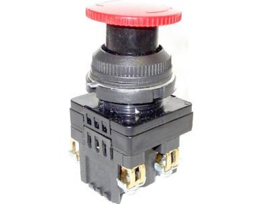 Выключатель кнопочный КЕ-141 У2 исп.2 1з+1р гриб с фиксацией IP54 10А 660В красн. Электротехник ET502409