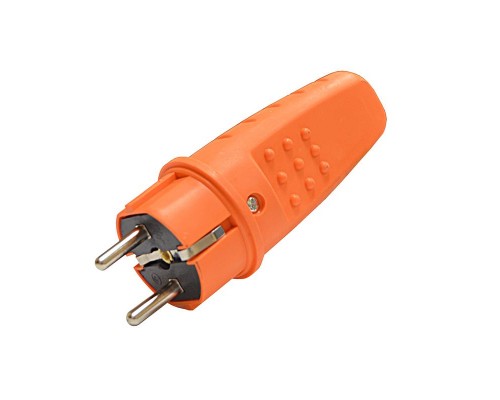 Вилка электрическая 1-м прямая каучук оранж. Universal 3031