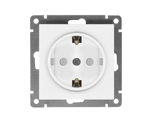 Розетка 1-м СП Афина 16А IP20 с заземл. защ. шторки механизм бел. Universal A0049