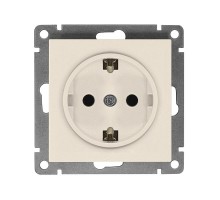 Розетка 1-м СП Афина 16А IP20 с заземл. механизм сл. кость (ivory) Universal A0028-I