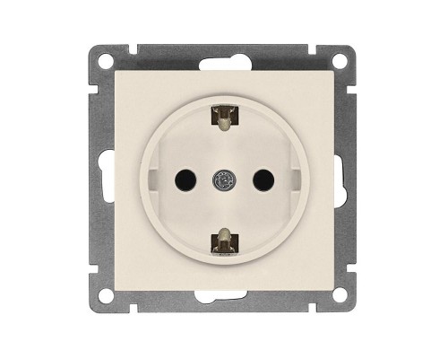 Розетка 1-м СП Афина 16А IP20 с заземл. механизм сл. кость (ivory) Universal A0028-I