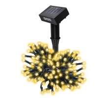 Светильник светодиодный SLR-G01-100Y садовый; гирлянда 100 бел. LED солнечная батарея ФАZА 5027312