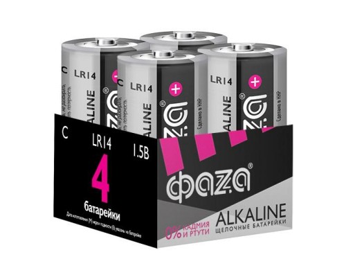 Элемент питания алкалиновый C/LR14 1.5В Alkaline Pack-4 (уп.4шт) ФАZА 5033160